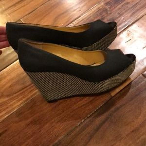 Black Nine West wedges